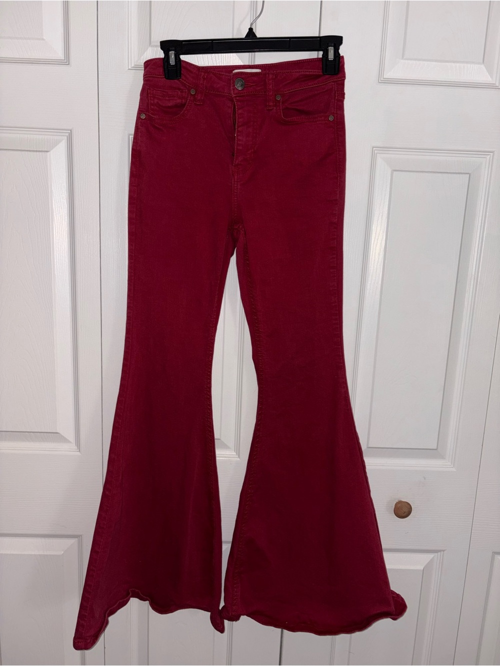 Shyanne Red Flare Wide Leg Jeans